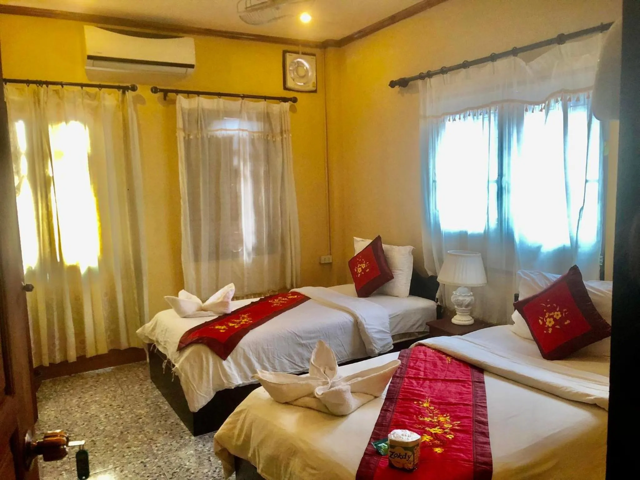 Bed in Nocknoy Lanexang Guest House