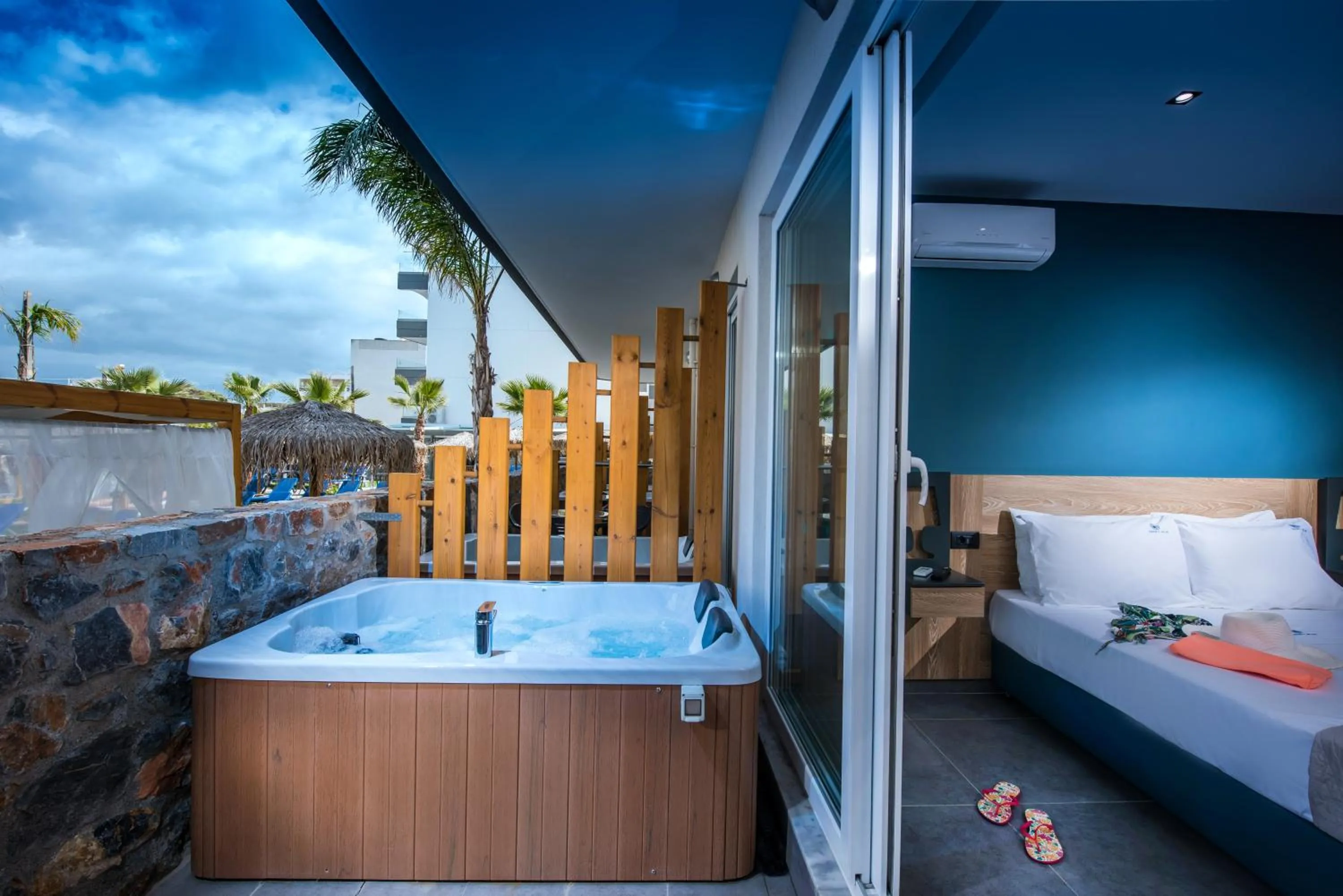 Hot Tub, Bed in Infinity Blue Boutique Hotel & Spa - Adults Only