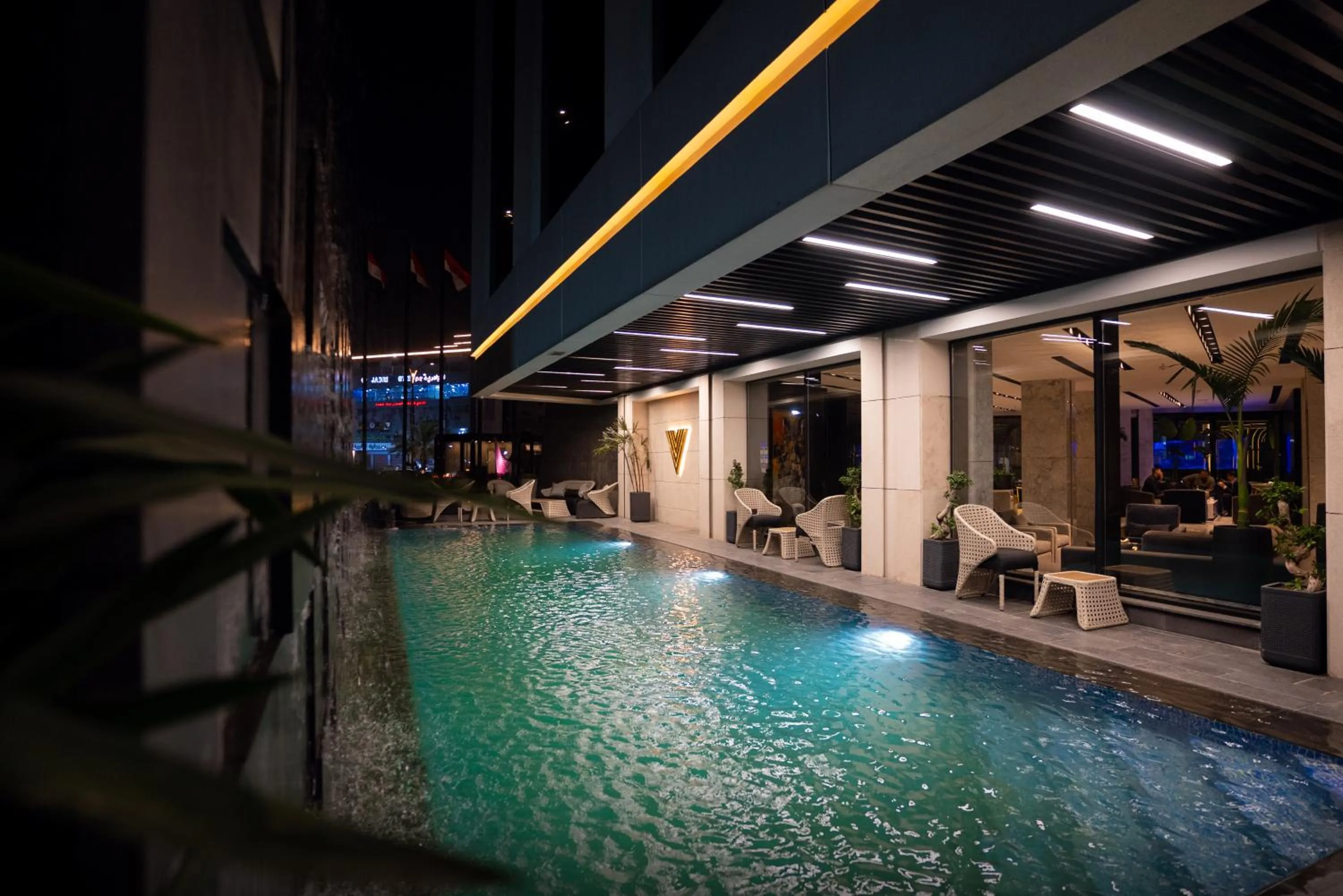 Seating area in The V Hotel