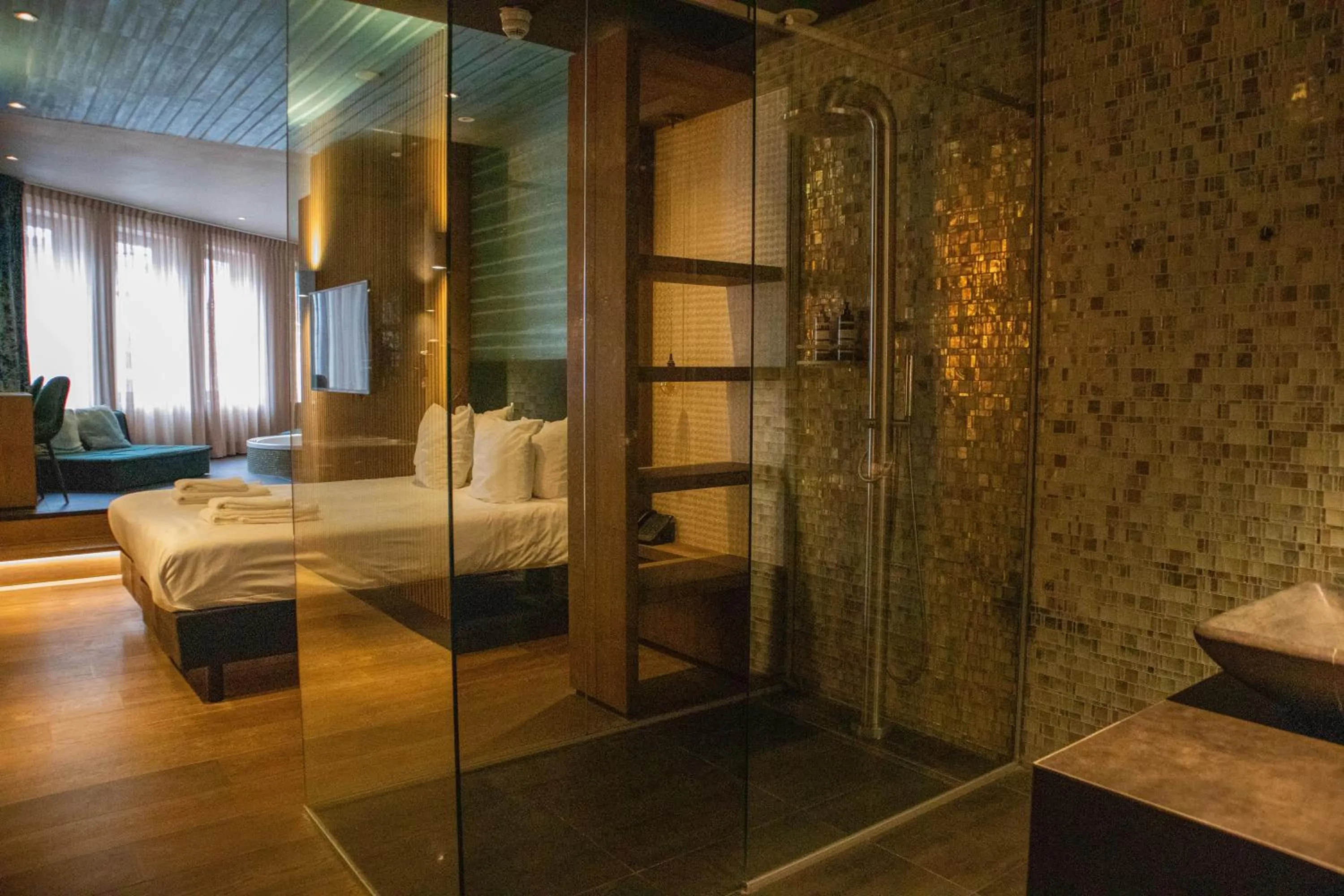 Bed in Manzo's Suites