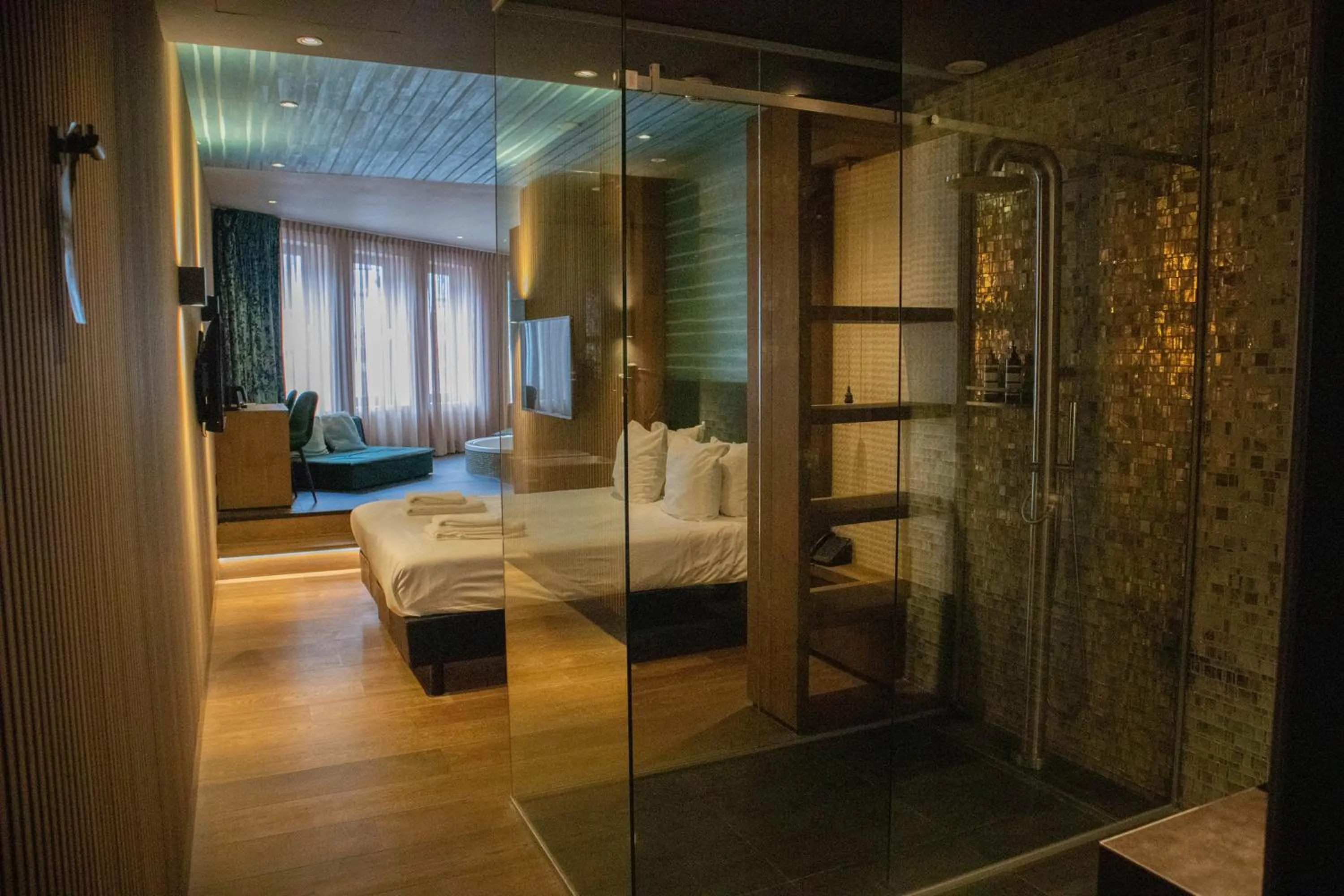 Bed in Manzo's Suites