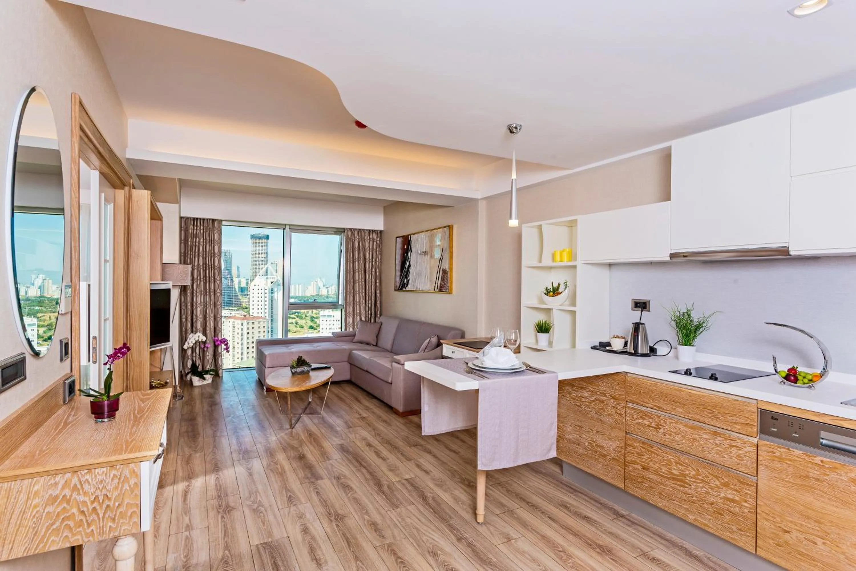 Kitchen or kitchenette in Bof Hotels Ceo Suites Atasehir
