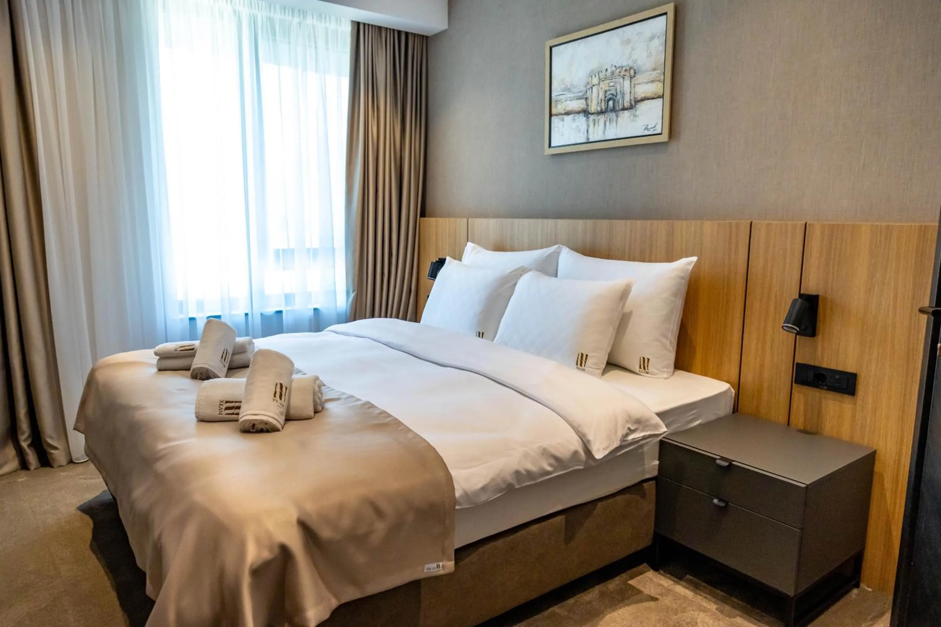 Bed in Hotel Helm
