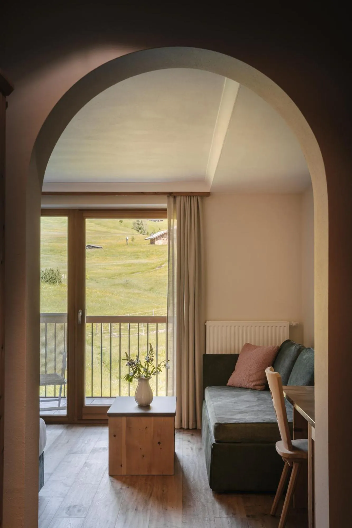 View (from property/room), Bed in Brunelle Seiser Alm Lodge