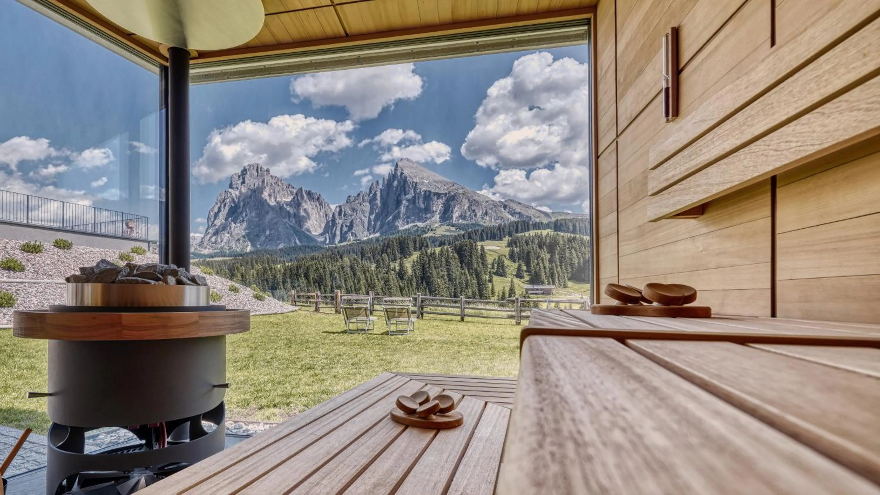 Sauna in Brunelle Seiser Alm Lodge