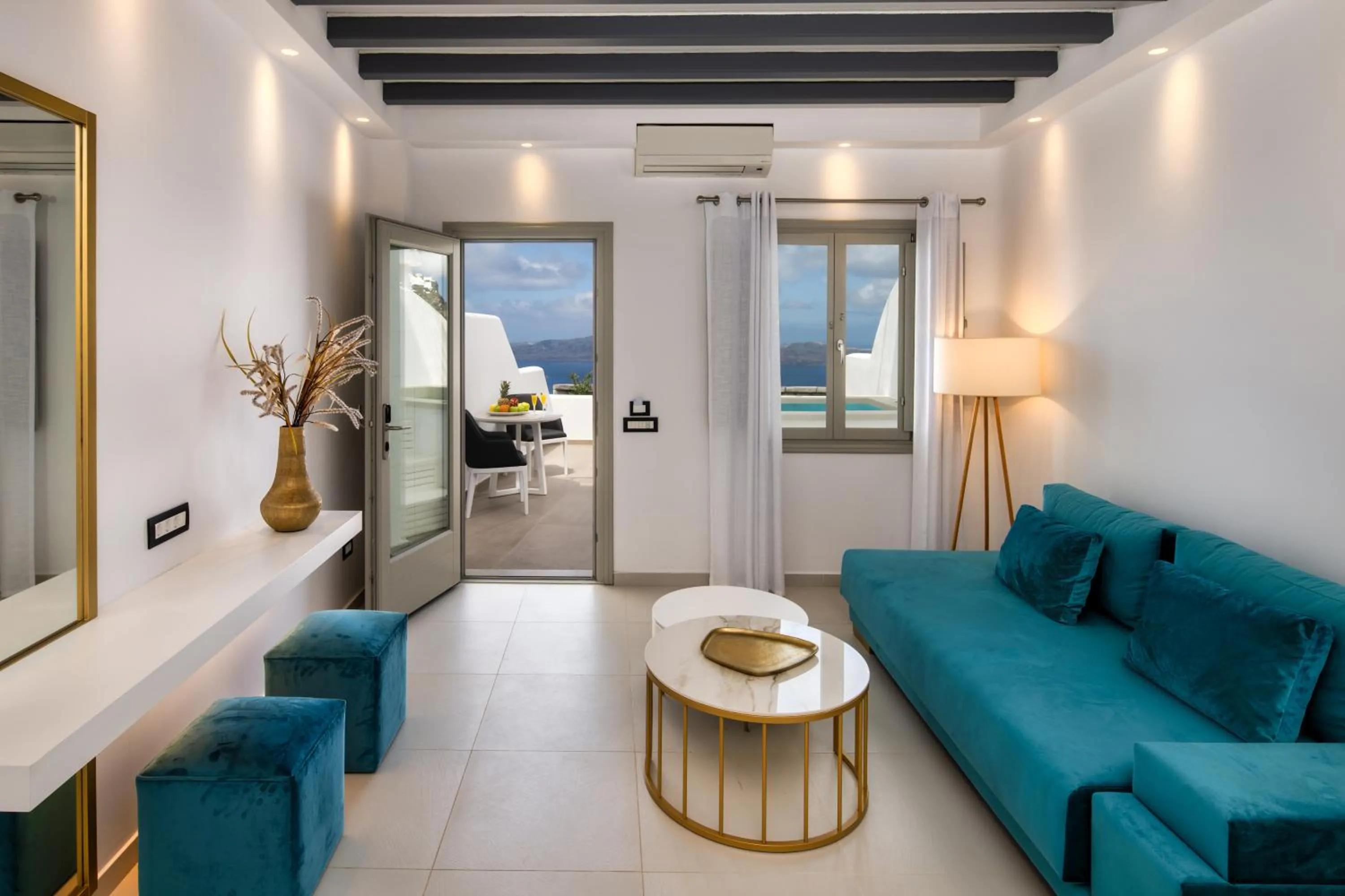 Seating area in Aura Suites