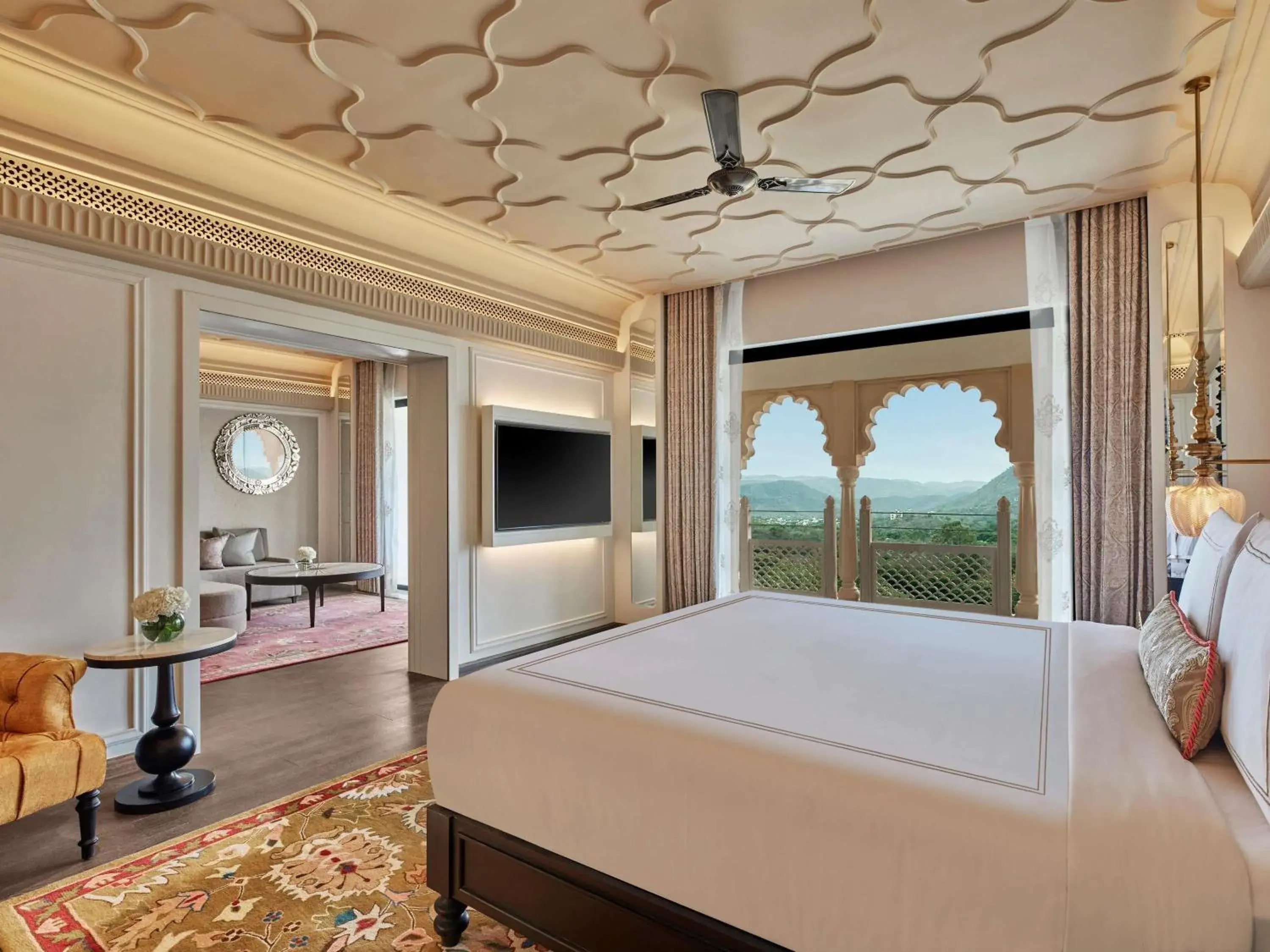 Rajputana Suite with Terrace - 20% off on Salon,Spa, Dining, Signature welcome drink on arrival, Immersive cultural evening experience, Curated in-room amenities platter, Complimentary access to paddleball, pickleball courts, Mini Golf area in Fairmont Udaipur Palace Rajputana Suite with Terrace - 20% off on Salon,Spa, Dining, Signature welcome drink on arrival, Immersive cultural evening experience, Curated in-room amenities platter, Complimentary access to paddleball, pickleball courts, Mini Golf area in Fairmont Udaipur Palace