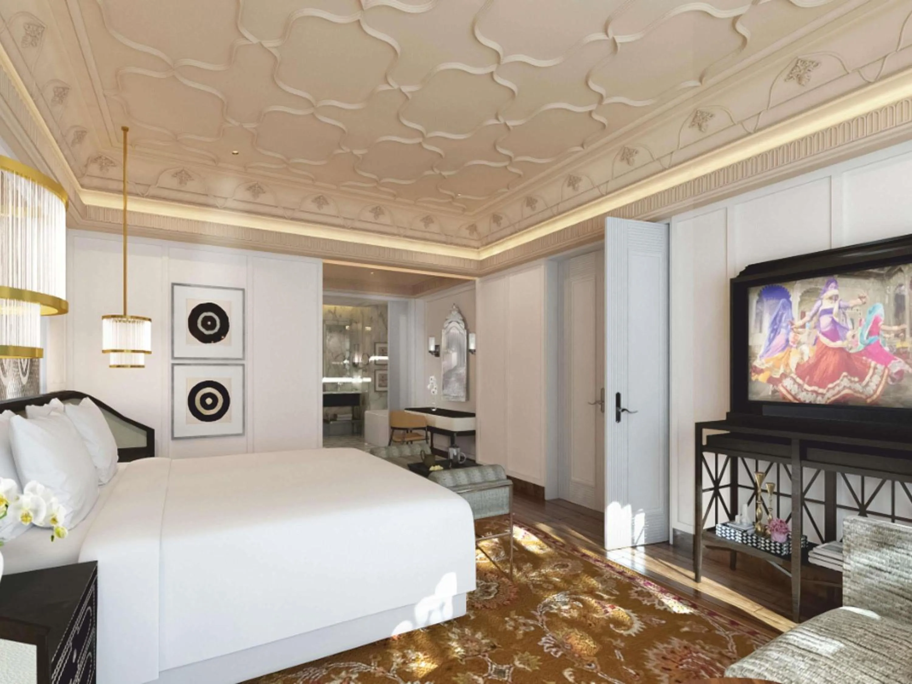 Bedroom, Bed in Fairmont Udaipur Palace