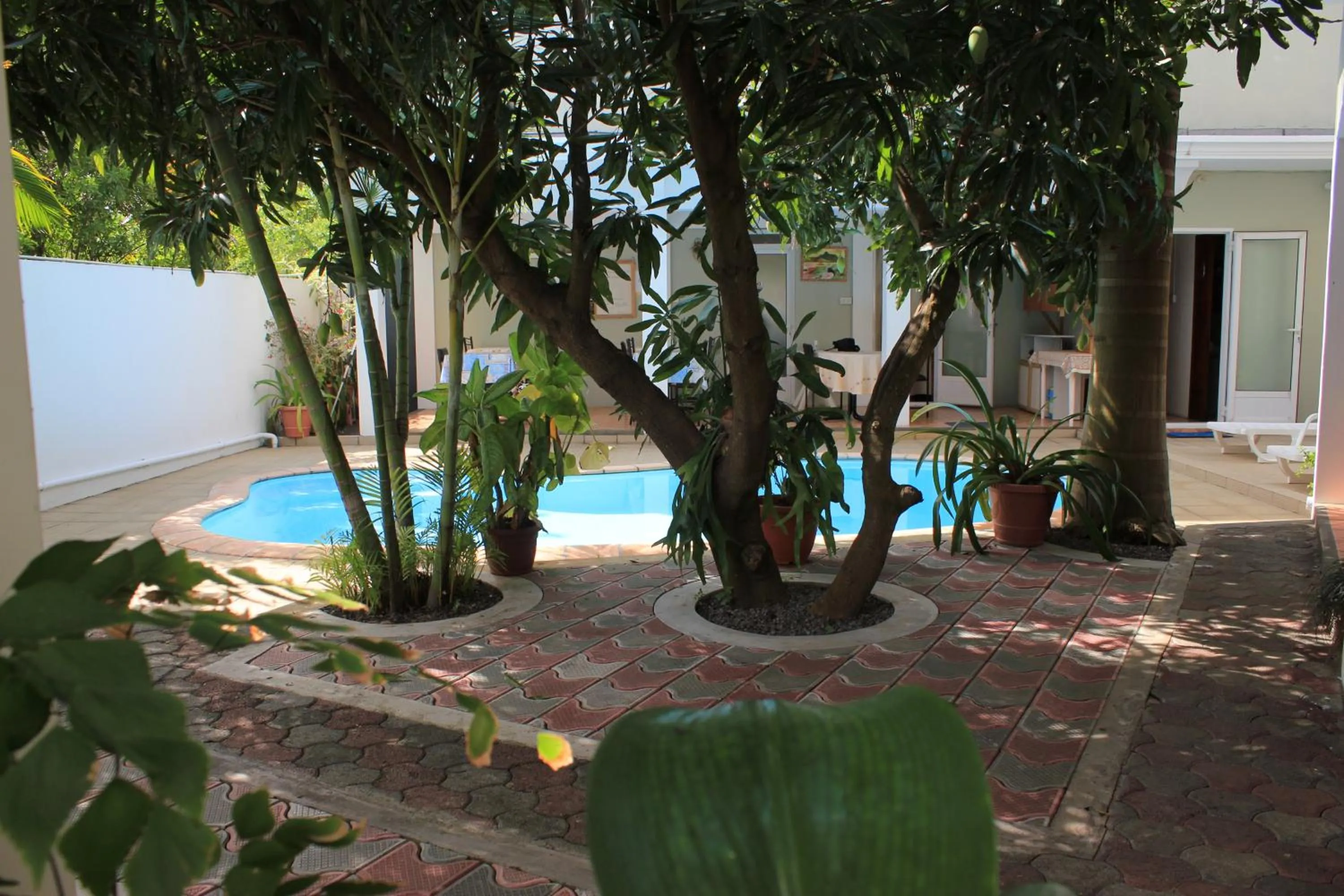 Pool view in LeBovallon B&B
