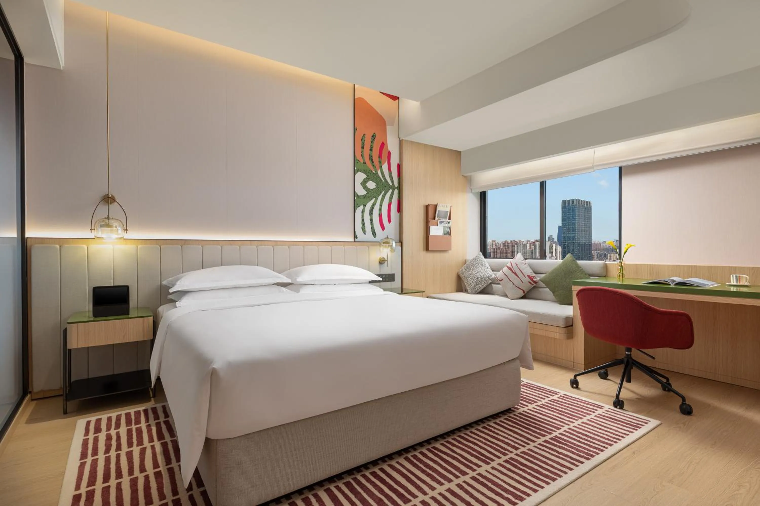 Photo of the whole room, Bed in Atwell Suites Shanghai by IHG, Wuning Road Global Harbor Branch
