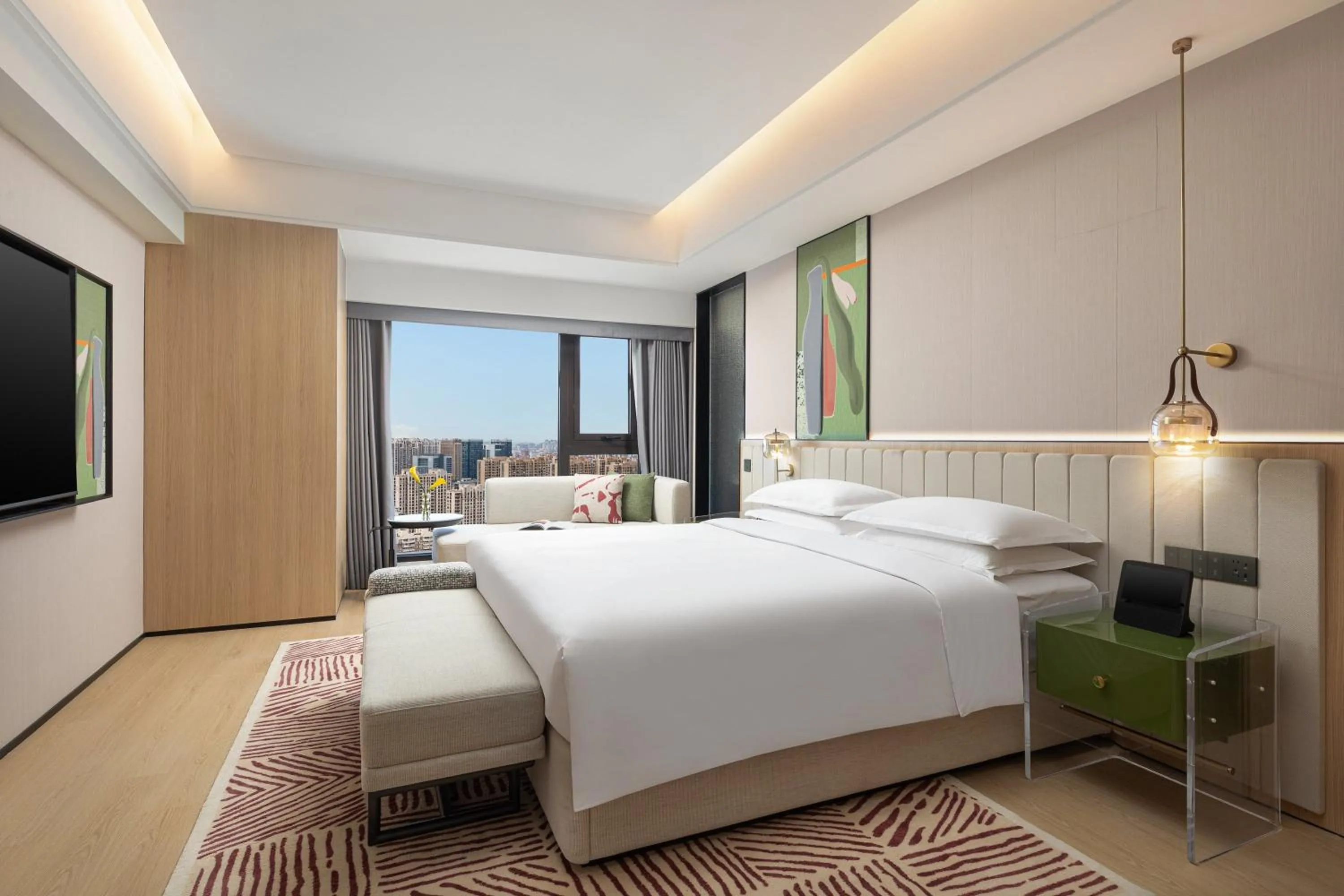 Photo of the whole room, Bed in Atwell Suites Shanghai by IHG, Wuning Road Global Harbor Branch