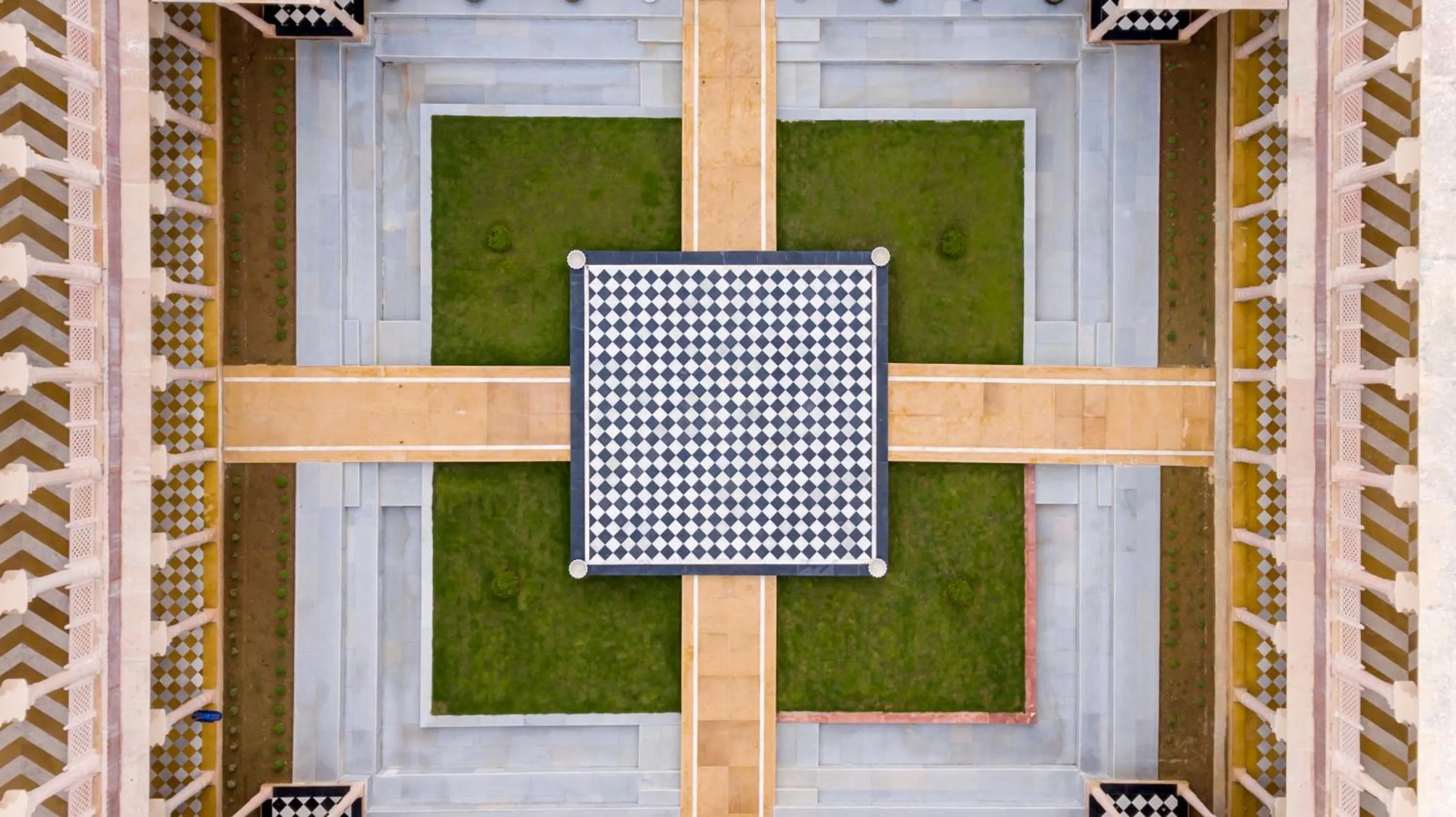 Inner courtyard view in Kesar Bagh Palace Chittorgarh