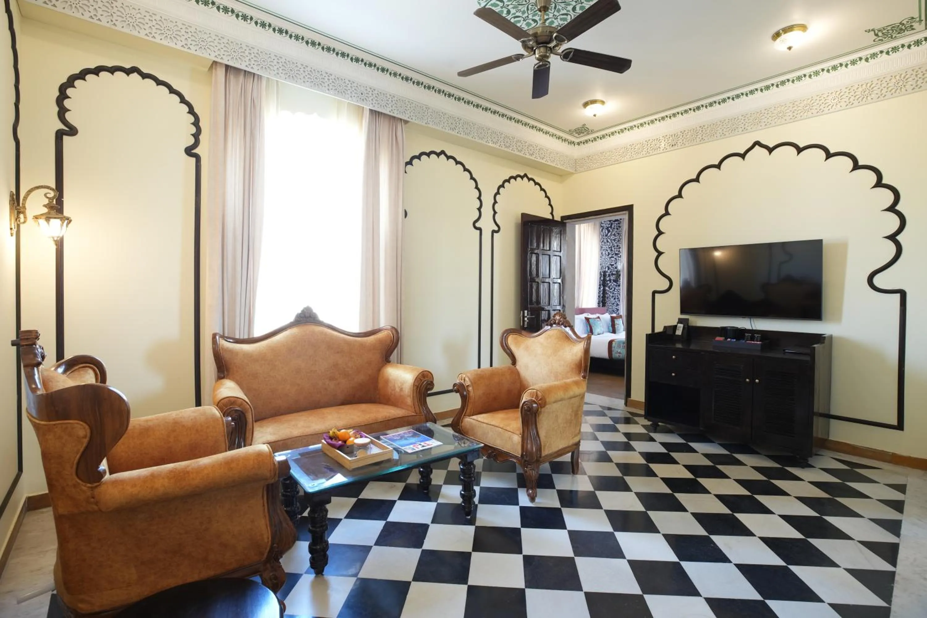 Living room in Kesar Bagh Palace Chittorgarh
