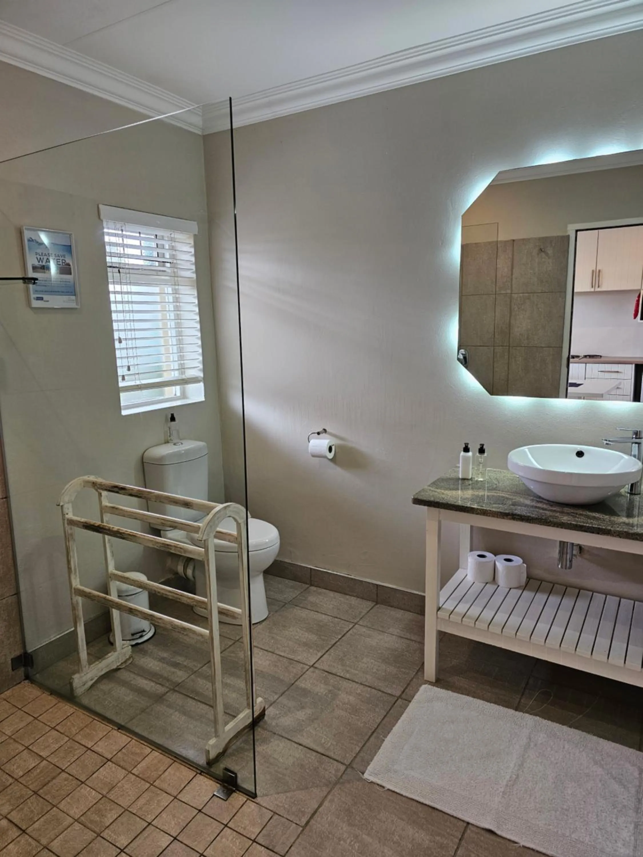 Bathroom, Bed in 113 on Robberg