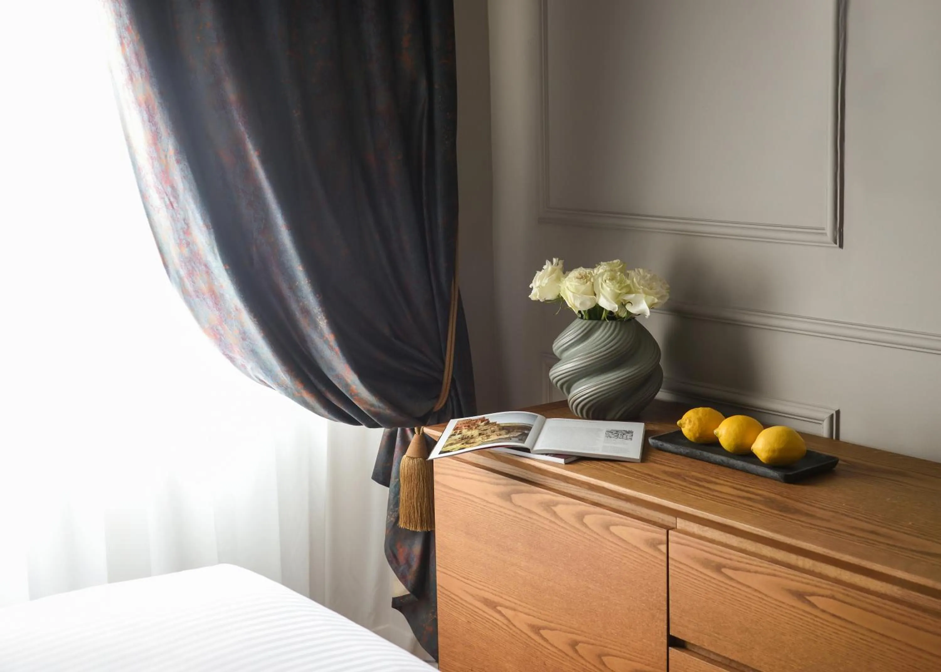 Decorative detail, Bed in The Oscar Olympic Hotel