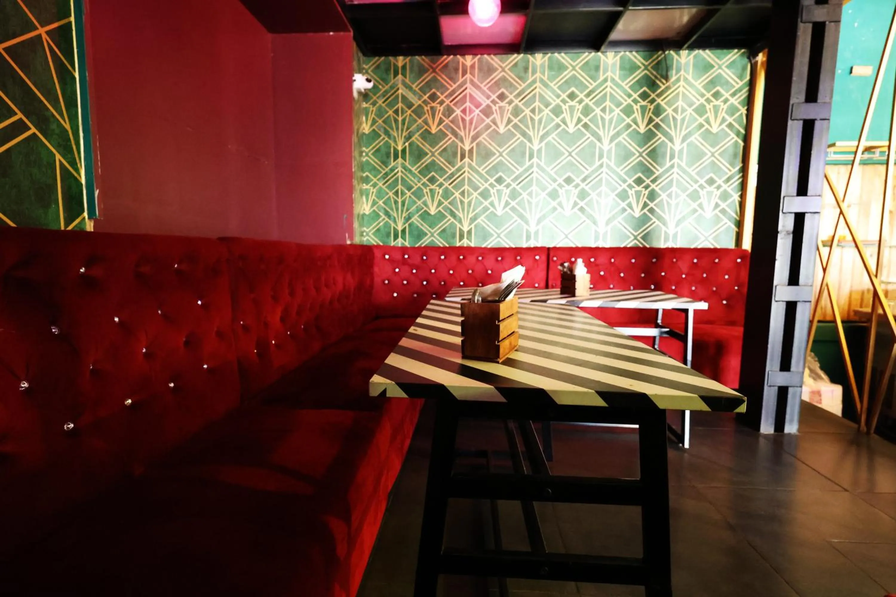 Seating area in Purple Brigade, Bangalore