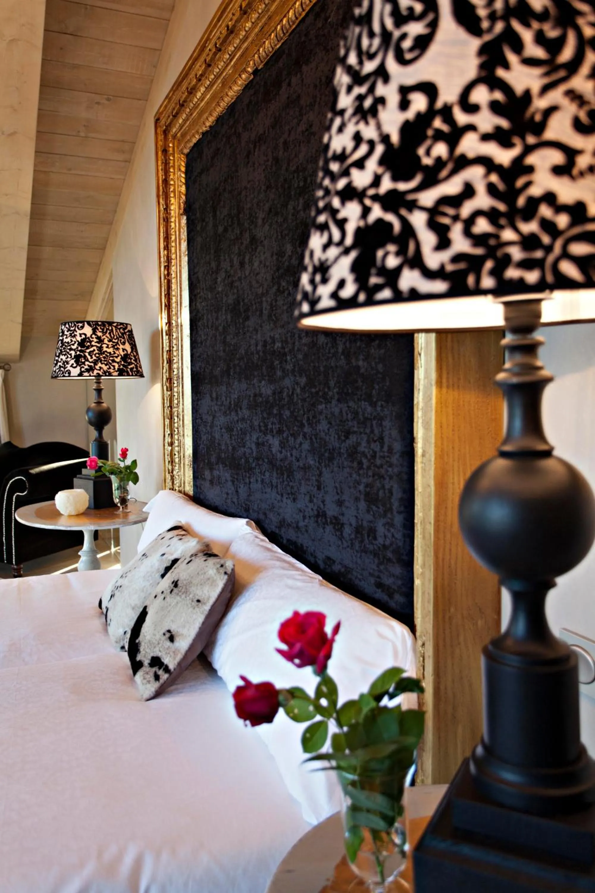 Decorative detail, Bed in La Vella Farga Hotel