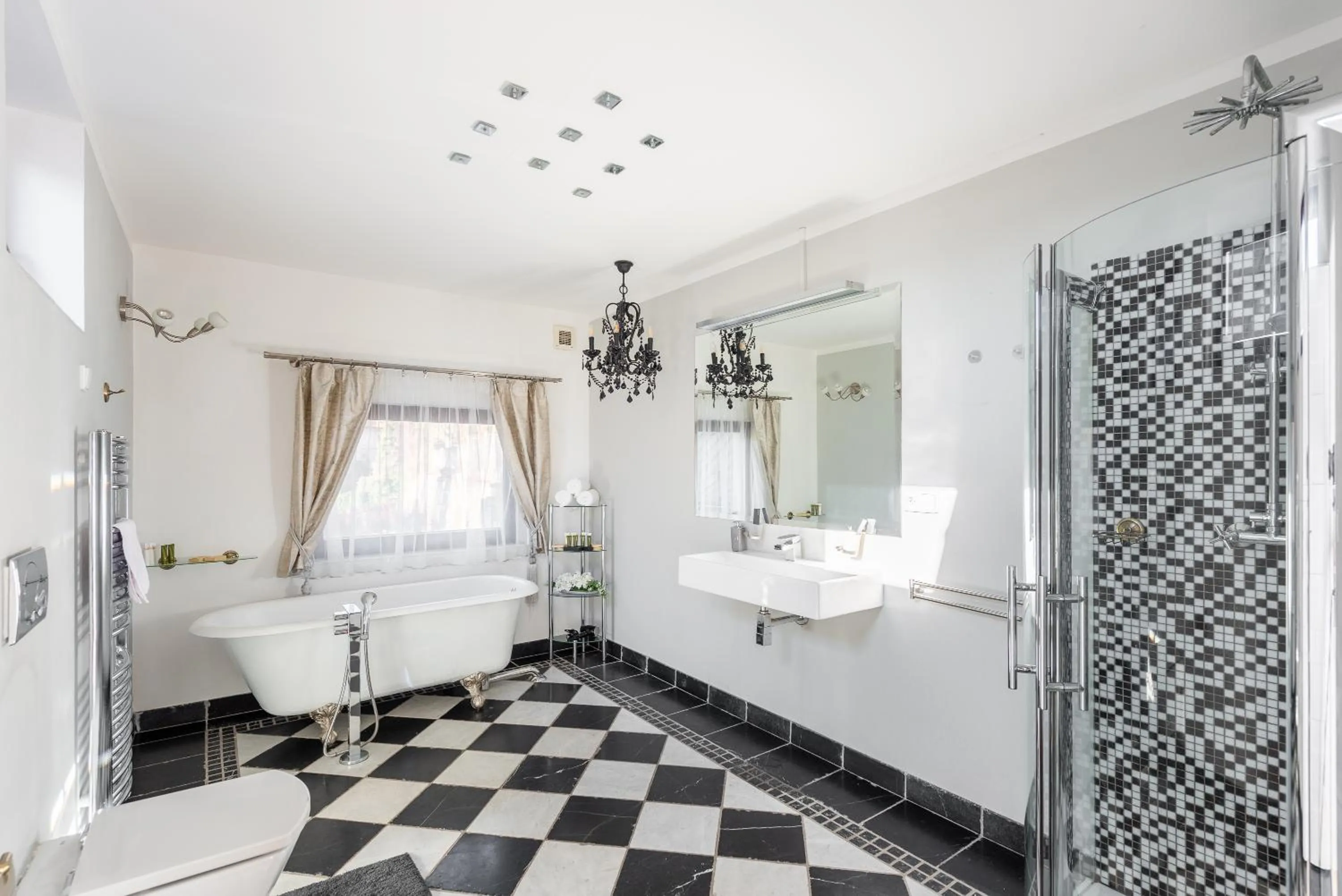 Bathroom, Bed in Wellness & SPA boutique Hotel pod lipkami Prague