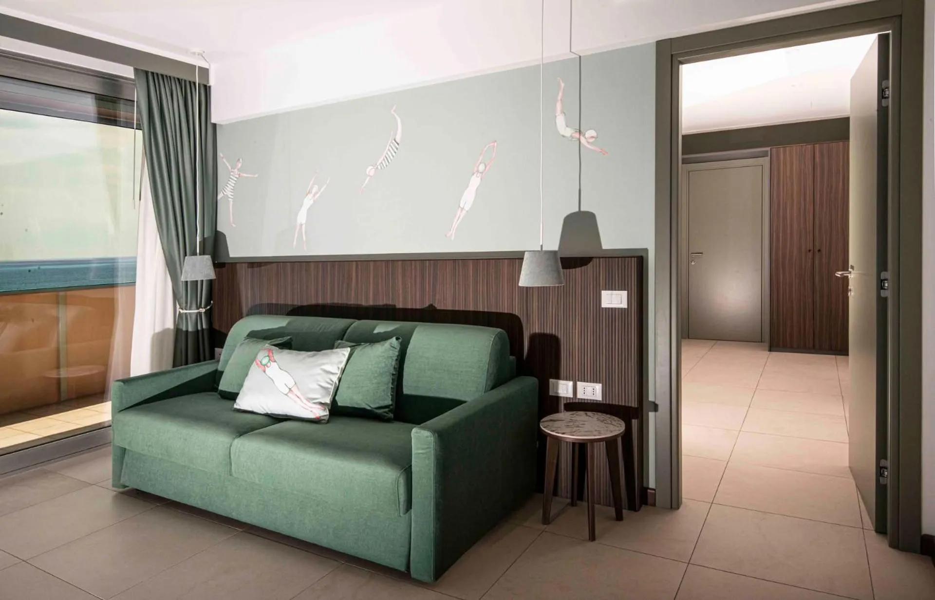 Living room, Bed in Hotel Europa Lignano