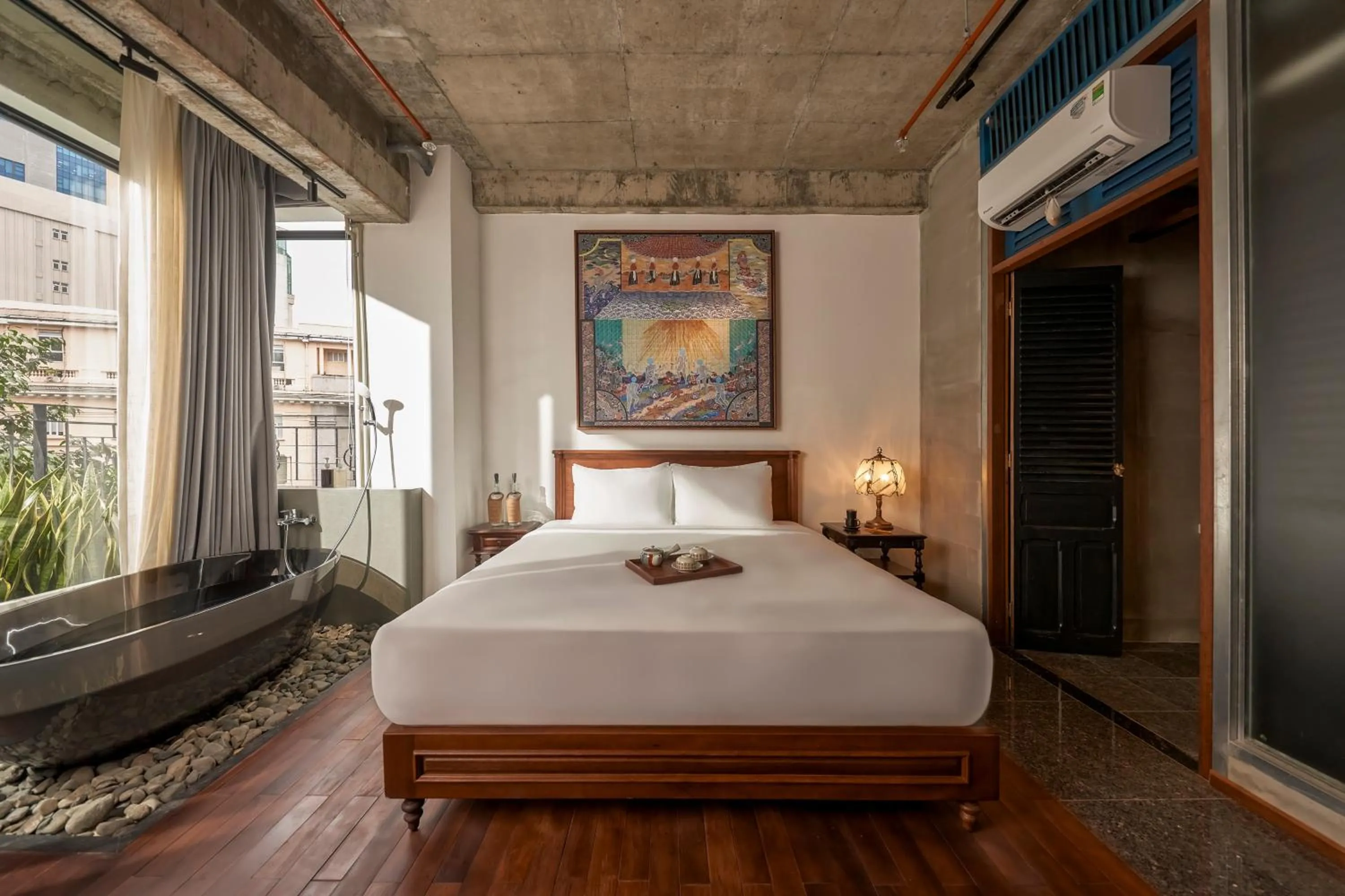 Bedroom, Bed in Anima Saigon Boutique - Vietnamese Contemporary Art Hotel