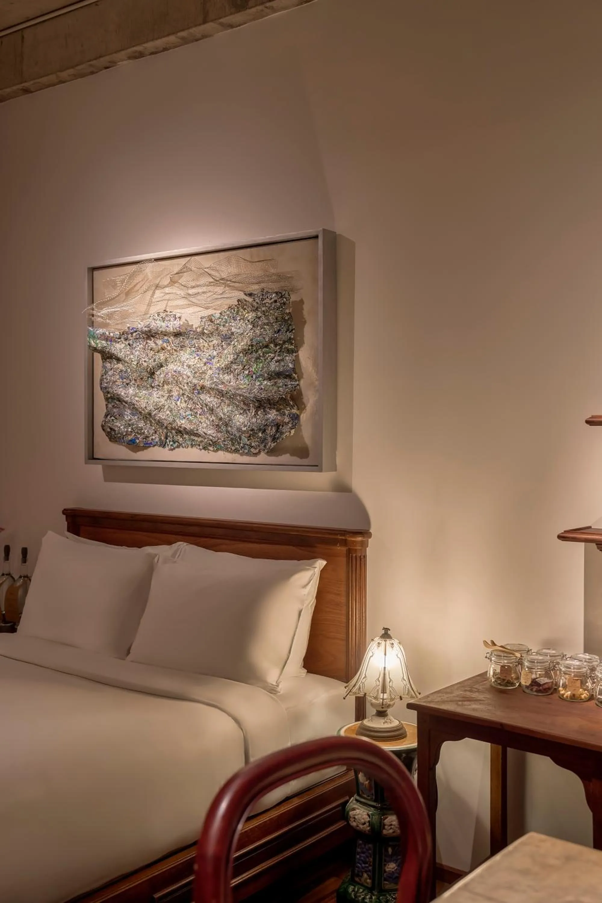 Living room, Bed in Anima Saigon Boutique - Vietnamese Contemporary Art Hotel