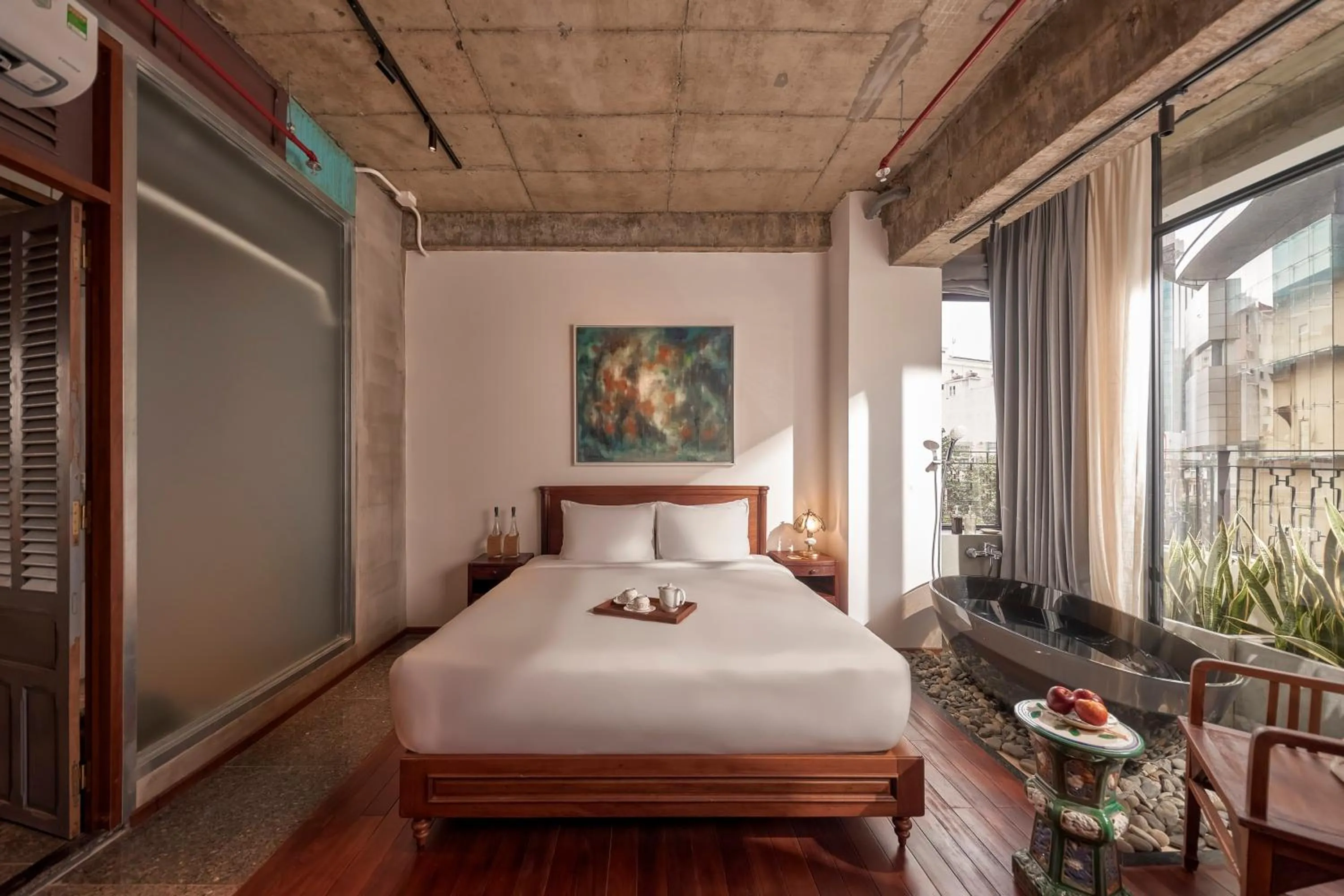 Bedroom, Bed in Anima Saigon Boutique - Vietnamese Contemporary Art Hotel