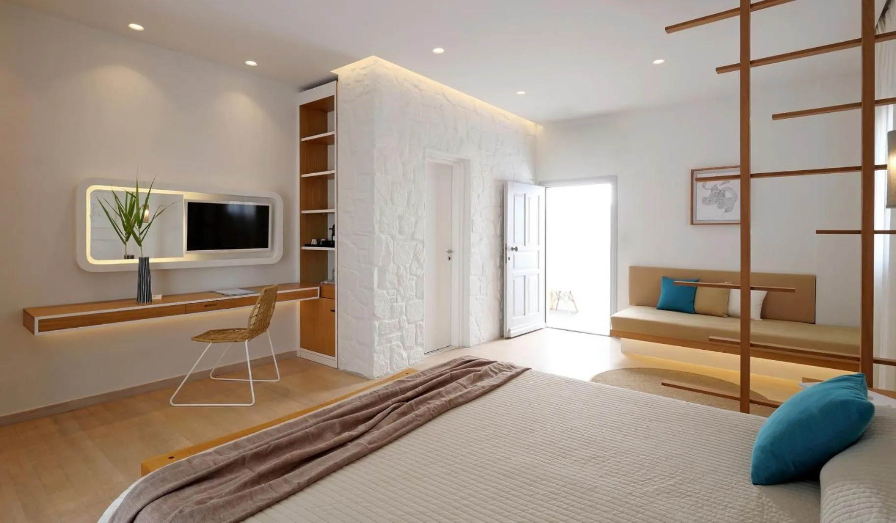 Bed in Andronikos Hotel