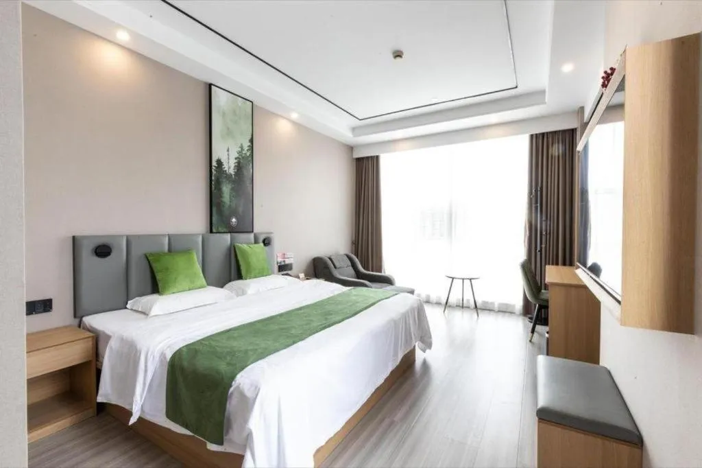 Bed in GreenTree Inn Zhoushan New Town Hotel