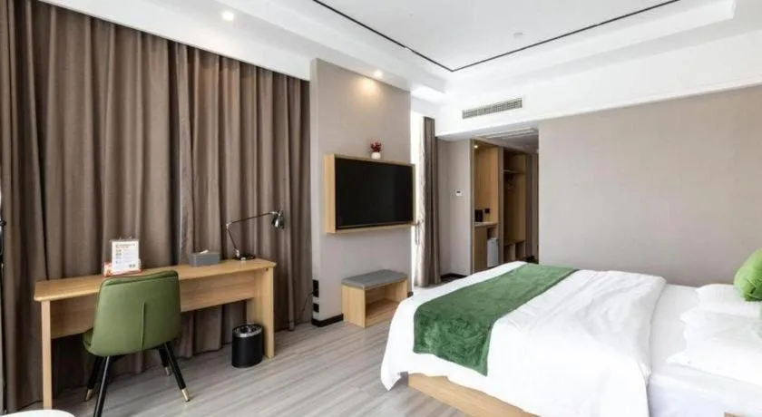 Bed in GreenTree Inn Zhoushan New Town Hotel