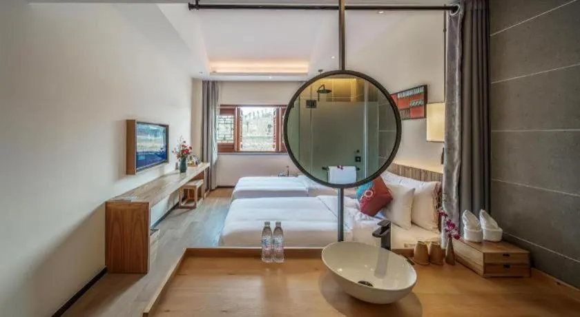 Bed in Grand House Chongqing Dazu Rock Carvings