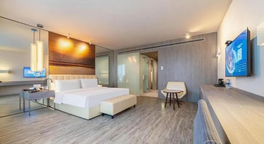 Bed in Jinjiang Metropolo Hotel Hangzhou Xiasha Jinsha Lake