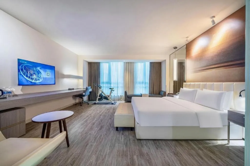 Bed in Jinjiang Metropolo Hotel Hangzhou Xiasha Jinsha Lake