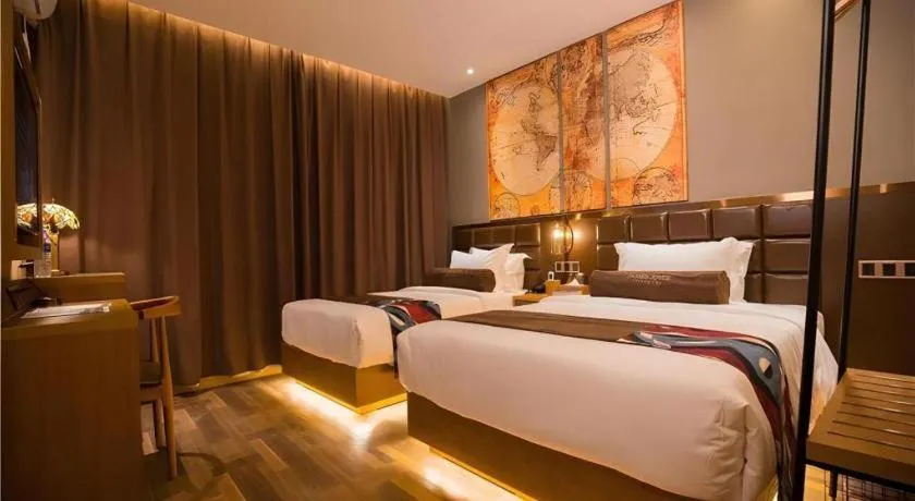 Bed in James Joyce Coffetel·Kaifeng Drum Tower