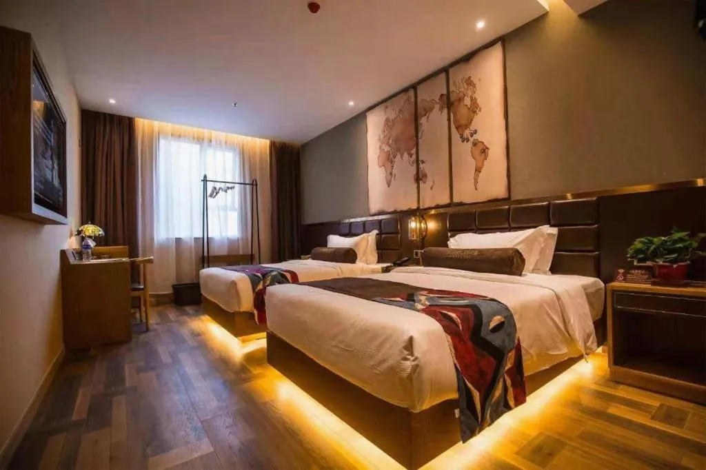 Bed in James Joyce Coffetel·Kaifeng Drum Tower