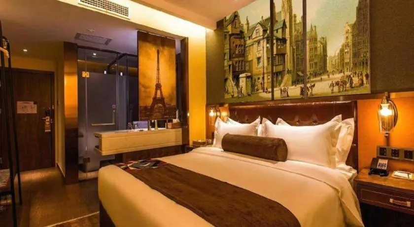 Bed in James Joyce Coffetel·Hengyang Jiefang Road Xianfeng Dock