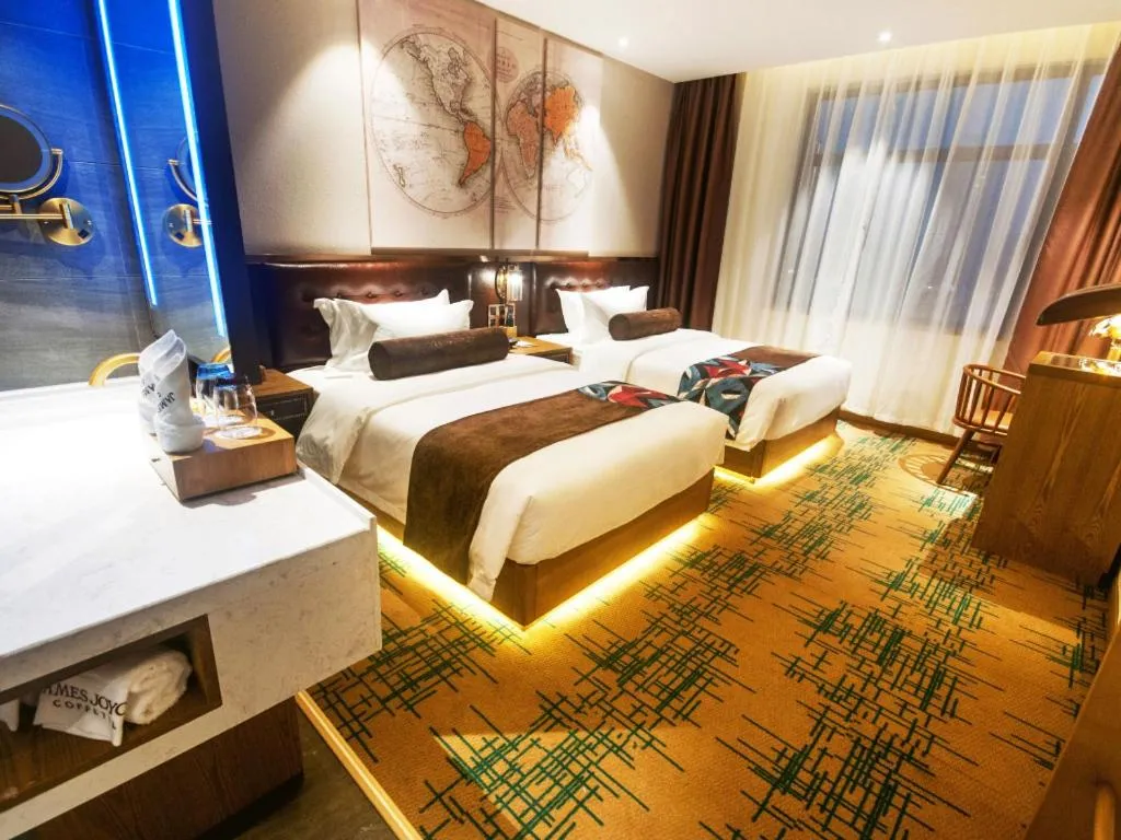 Bed in James Joyce Coffetel·Hengyang Jiefang Road Xianfeng Dock