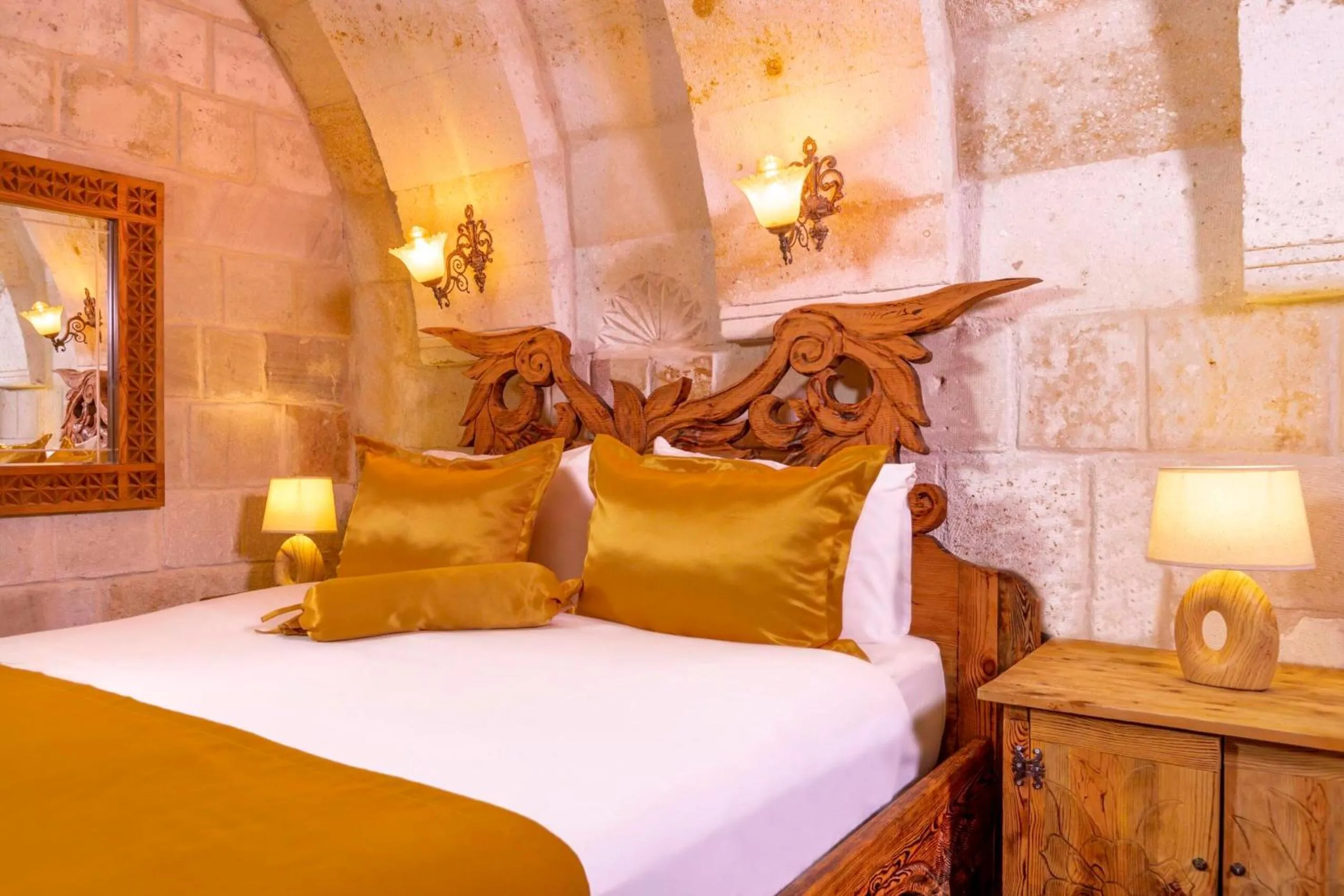 Bed in Onur Cave Cappadocia