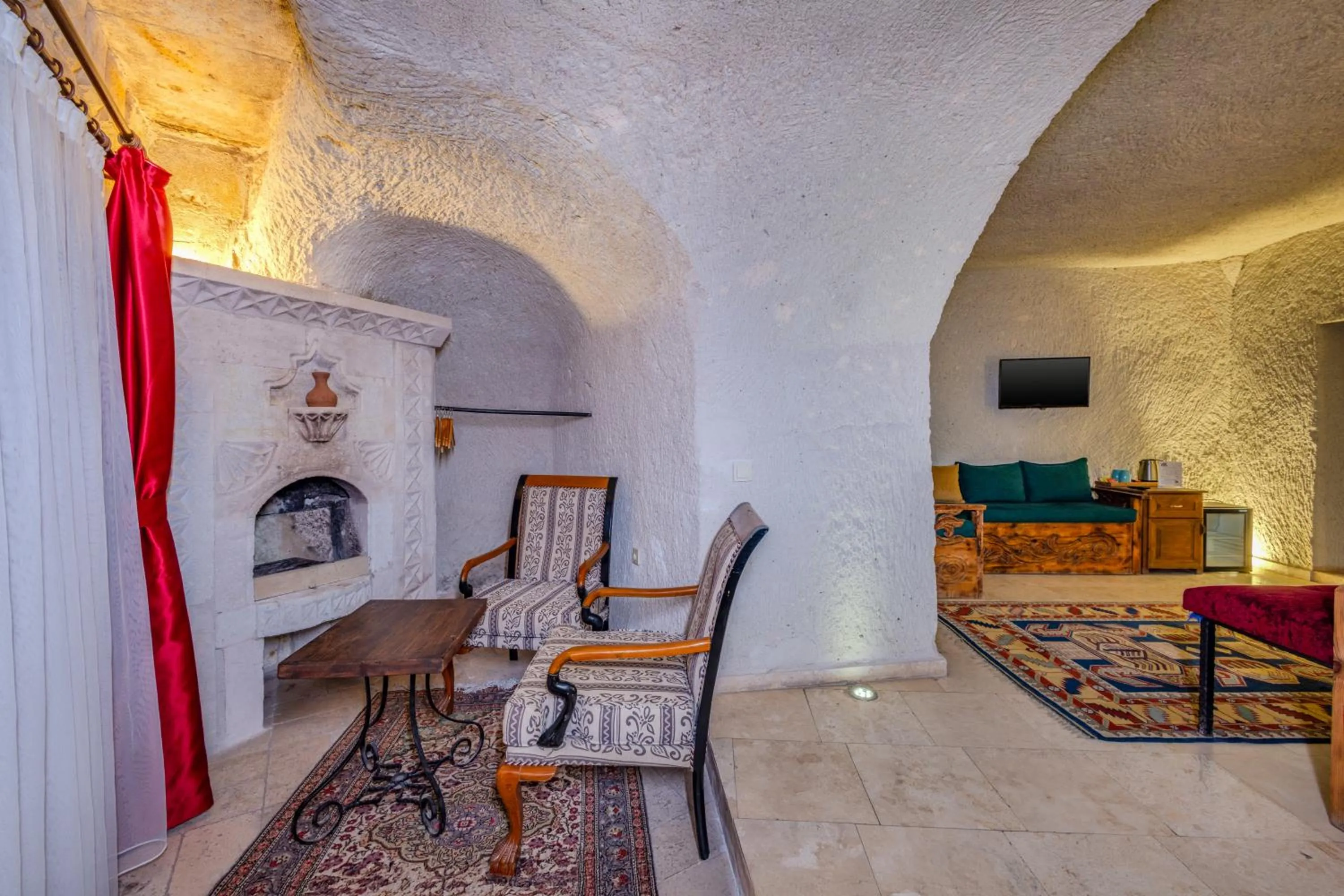 Seating area in Onur Cave Cappadocia