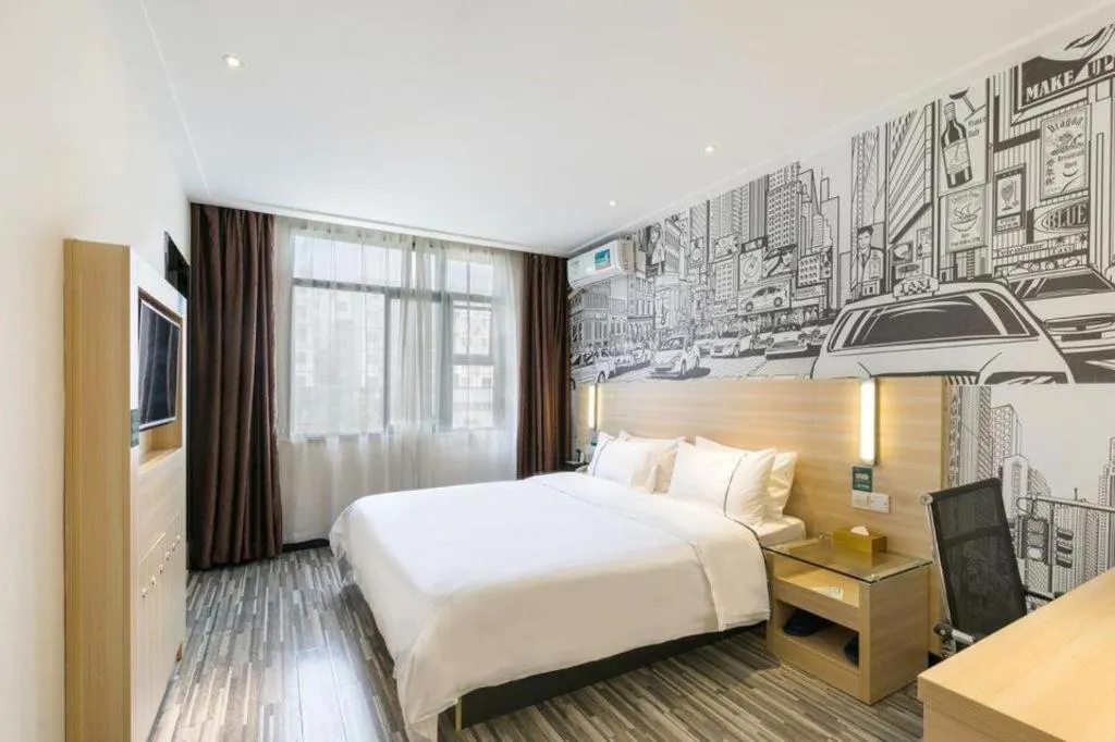 Bed in City Comfort Inn Guangzhou Zengcheng Wanda Plaza Metro Station