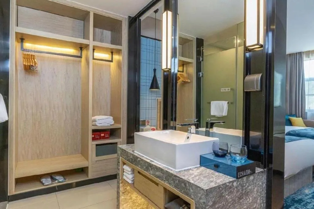 Bed in Echarm Hotel Hefei Binhu Exhibition Center