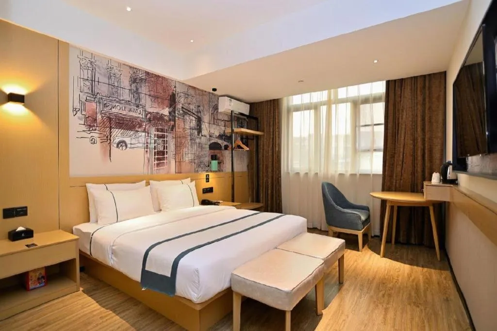 Bed in City Comfort Inn Kunming Nanping Pedestrian Street Wangfujing