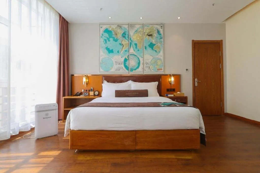 Bed in James Joyce Coffetel· Yinchuan International Exhibition Center Wanda Square Qinshui Street