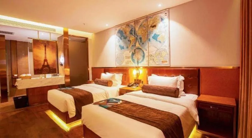 Bed in James Joyce Coffetel· Yinchuan International Exhibition Center Wanda Square Qinshui Street