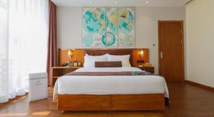 Bed in James Joyce Coffetel· Yinchuan International Exhibition Center Wanda Square Qinshui Street