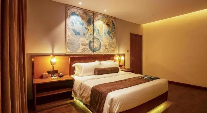 Bed in James Joyce Coffetel· Yinchuan International Exhibition Center Wanda Square Qinshui Street