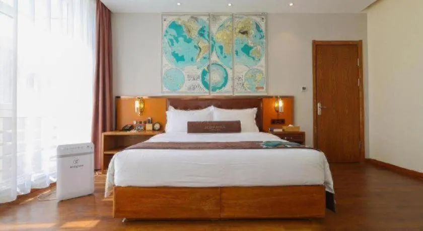 Bed in James Joyce Coffetel· Yinchuan International Exhibition Center Wanda Square Qinshui Street