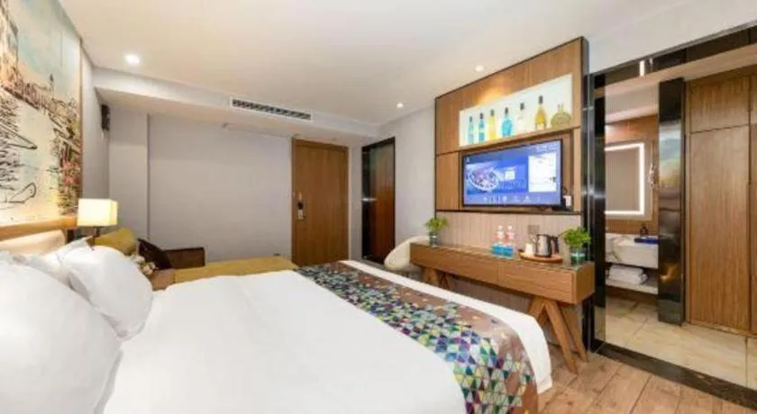 Bed in ZMAX Hotel Beijing Tongzhou Universal Tourist Resort Linheli Metro Station