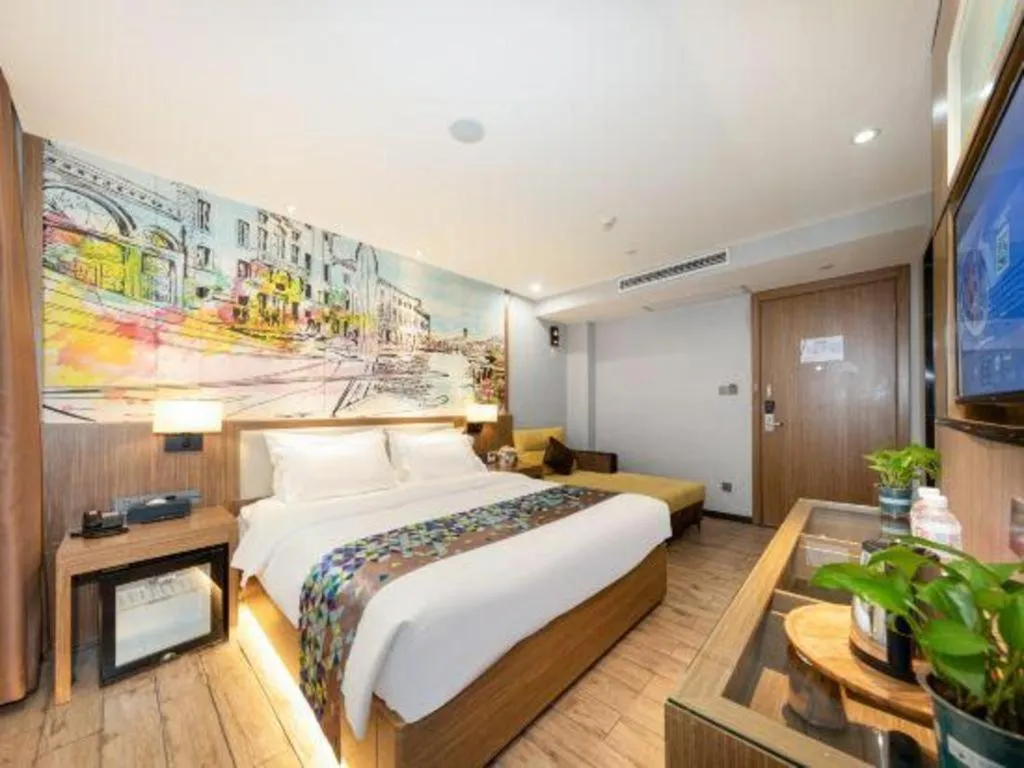 Bed in ZMAX Hotel Beijing Tongzhou Universal Tourist Resort Linheli Metro Station