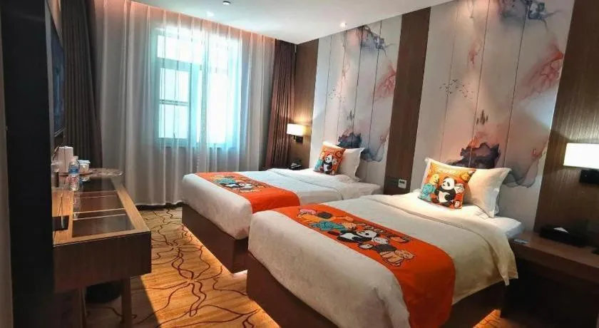 Bed in ZMAX Hotel Beijing Tongzhou Universal Tourist Resort Linheli Metro Station
