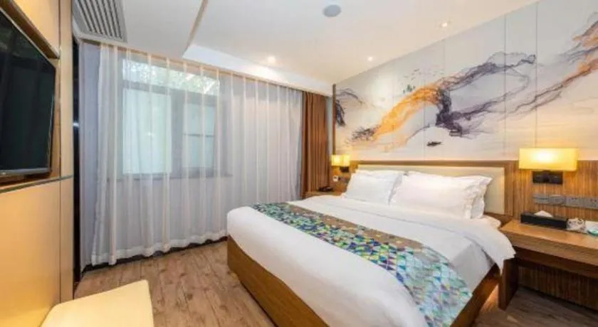 Bed in ZMAX Hotel Beijing Tongzhou Universal Tourist Resort Linheli Metro Station